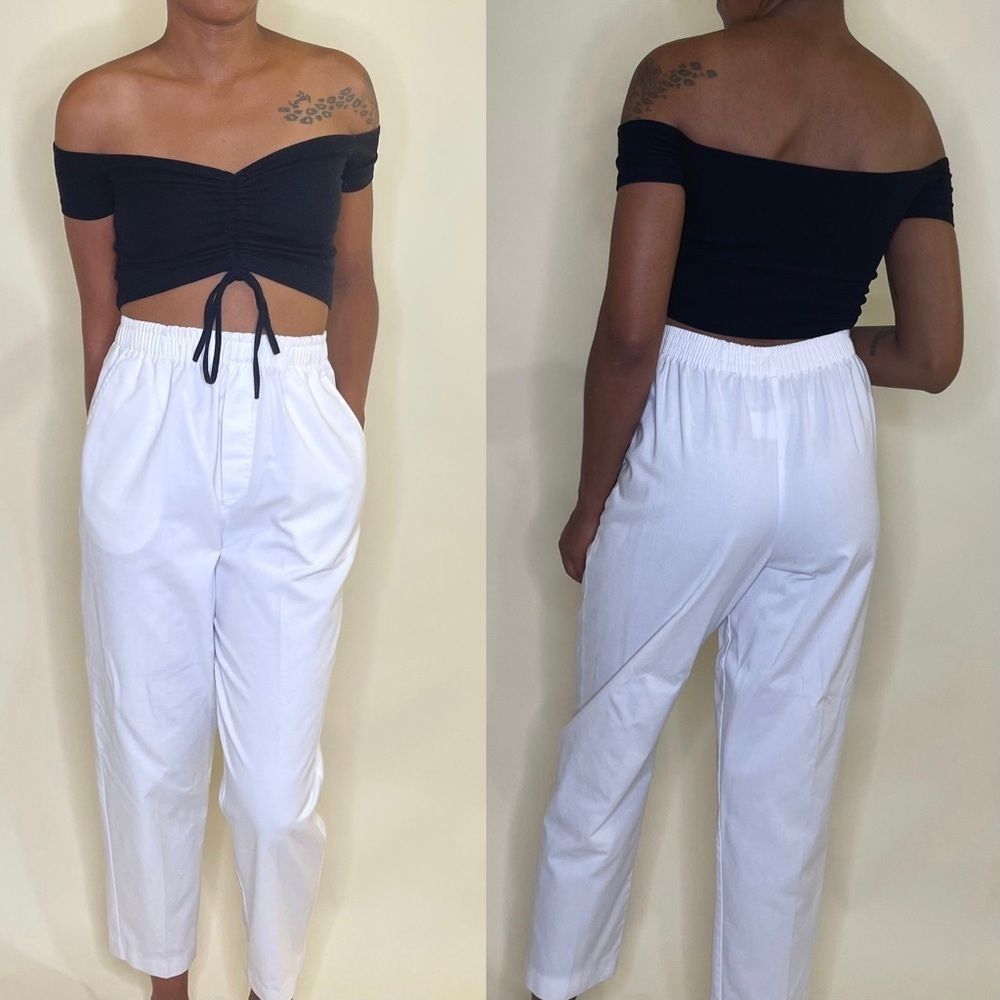 Vintage white high waist trousers sz 12